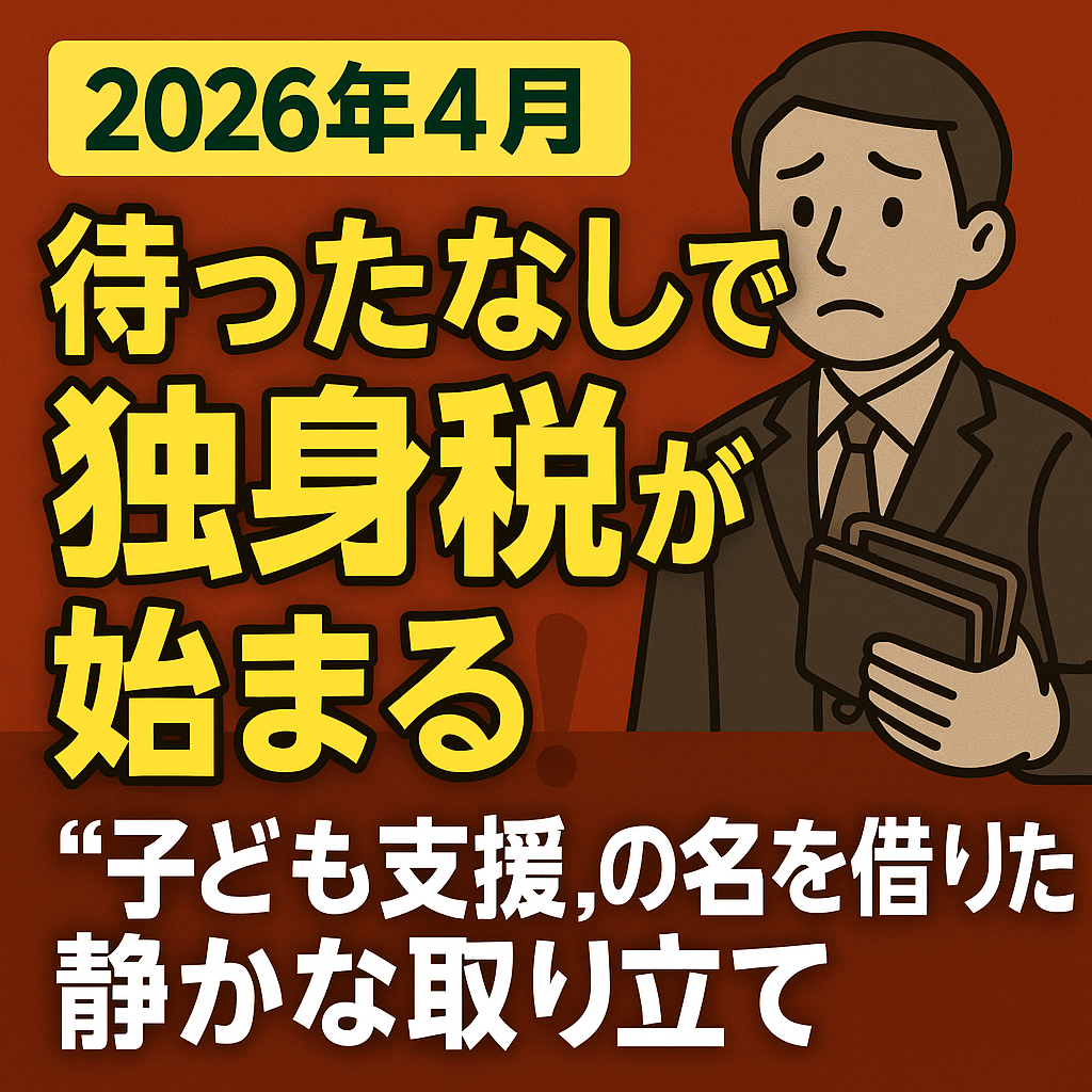 2026年4月から始まる独身税。子ども支援の名を借りた静かな取り立てを解説